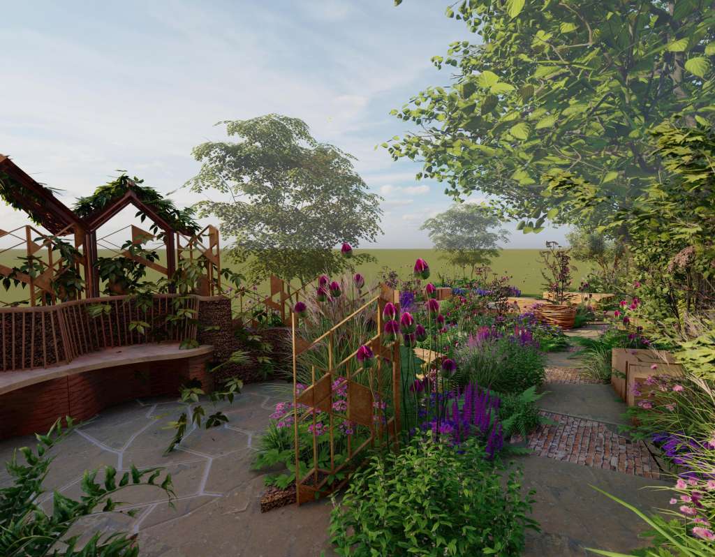 The Octavia Hill Garden by Blue Diamond with the National Trust at RHS Chelsea Flower Show 2024 Designed by Ann-Marie Powell Gardens